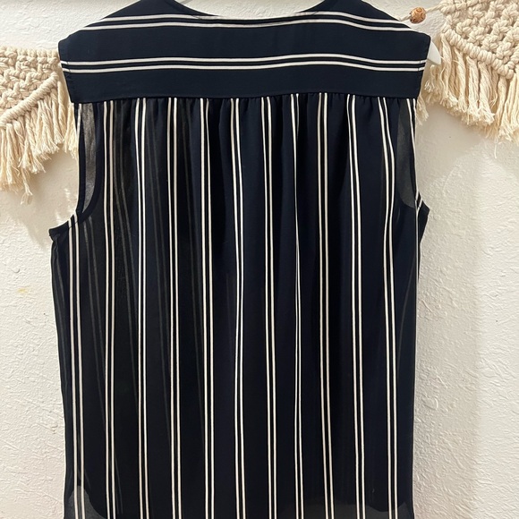 J. Crew Sleeveless Striped Navy Top - Picture 3 of 3